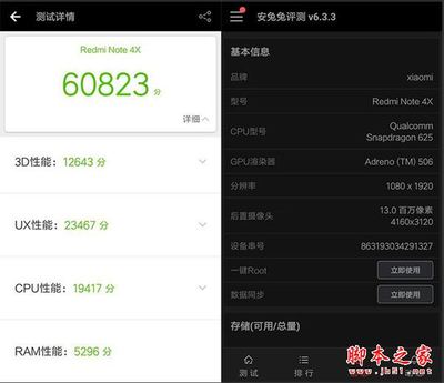 红米note4高通x跑分多少