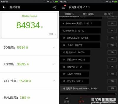 红米note4高通x跑分多少