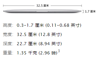 13寸笔记本是多少厘米