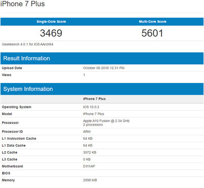 iphone7 plus跑分多少钱